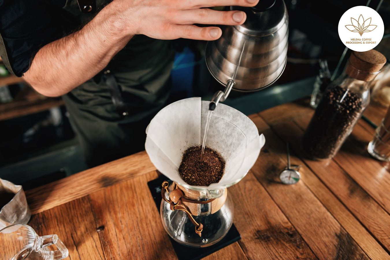Coffee being prepared